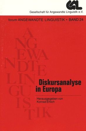 Diskursanalyse in Europa von Ehlich,  Konrad