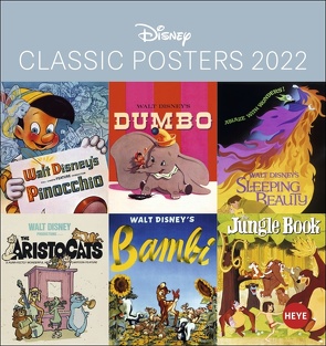 Disney Classic Filmplakate Postkartenkalender 2022 von Heye