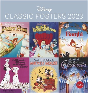 Disney Classic Filmplakate Postkartenkalender 2023. Kleiner Kalender mit Abbildungen der berühmten Filmposter als Postkarten zum Sammeln und Verschicken. von Heye