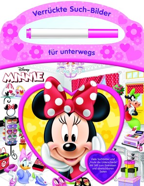 Disney Minnie – Verrückte Such-Bilder für unterwegs – Wimmelbuch – Pappbilderbuch mit Stift und abwischbaren Seiten