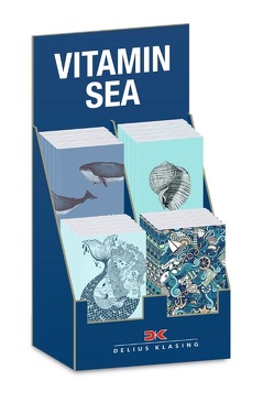 Display: 4 x 4 Maritime Notizbücher – Illustrationen