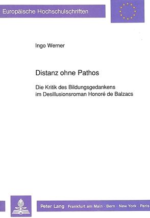 Distanz ohne Pathos von Werner,  Ingo