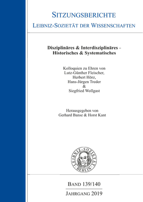 Disziplinäres & Interdisziplinäres – Histoerisches & Systematisches von Banse,  Gerhard, Kant,  Horst