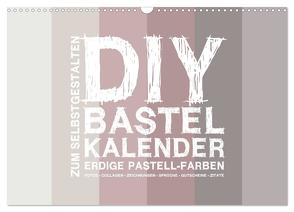 DIY Bastel-Kalender -Erdige Pastell Farben- Zum Selbstgestalten (Wandkalender 2024 DIN A3 quer), CALVENDO Monatskalender von Speer,  Michael
