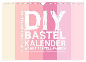 DIY Bastel-Kalender -Warme Pastell Farben- Zum Selbstgestalten (Wandkalender 2024 DIN A4 quer), CALVENDO Monatskalender von Speer,  Michael