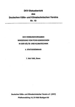 DKV-Verbundvorhaben – Minderung von FCKW-Emissionen in der Kälte- und Klimatechnik von Kruse,  H