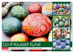 Do-It-Yourself Kunst – Entdecke die Freude am Steine bemalen (Tischkalender 2024 DIN A5 quer), CALVENDO Monatskalender von Frost,  Anja