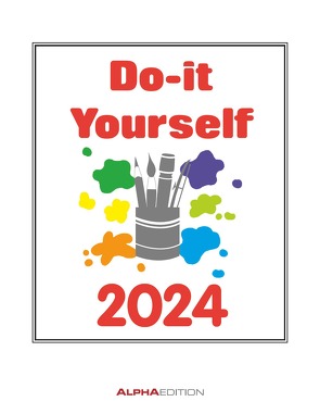 Do-it Yourself weiß 2024 – Wandkalender – Bastelkalender – DIY-Kalender – 24×31