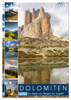 Dolomiten, ein Meer aus Bergen by VogtArt (Tischkalender 2024 DIN A5 hoch), CALVENDO Monatskalender von VogtArt,  VogtArt