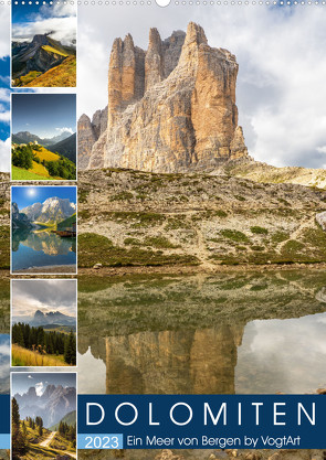 Dolomiten, ein Meer aus Bergen by VogtArt (Wandkalender 2023 DIN A2 hoch) von VogtArt