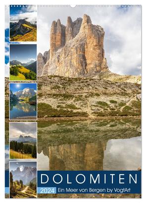 Dolomiten, ein Meer aus Bergen by VogtArt (Wandkalender 2024 DIN A2 hoch), CALVENDO Monatskalender von VogtArt,  VogtArt
