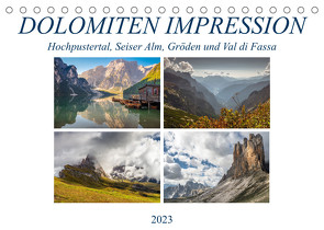 Dolomiten Impression, Hochpustertal, Seiser Alm, Gröden, Val di Fassa (Tischkalender 2023 DIN A5 quer) von VogtArt
