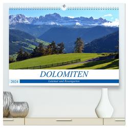 Dolomiten – Latemar und Rosengarten (hochwertiger Premium Wandkalender 2024 DIN A2 quer), Kunstdruck in Hochglanz von Franz,  Ingrid