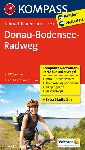 KOMPASS Fahrrad-Tourenkarte Donau-Bodensee-Radweg 1:50.000 von KOMPASS-Karten GmbH