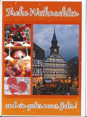 Doppelkarte B6 “ Rathaus mit Adventskalender „, mit Umschlag von Frühauf,  Wolfgang