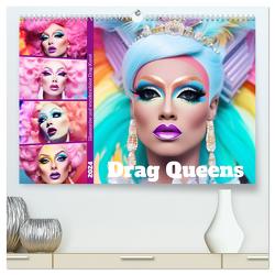Drag Queens. Glamouröse und wunderschöne Drag-Kunst (hochwertiger Premium Wandkalender 2024 DIN A2 quer), Kunstdruck in Hochglanz von Hurley,  Rose