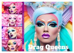 Drag Queens. Glamouröse und wunderschöne Drag-Kunst (Tischkalender 2024 DIN A5 quer), CALVENDO Monatskalender von Hurley,  Rose
