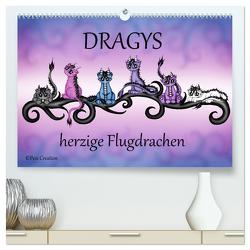 Dragys – herzige Flugdrachen (hochwertiger Premium Wandkalender 2024 DIN A2 quer), Kunstdruck in Hochglanz von Creation / Petra Haberhauer,  Pezi