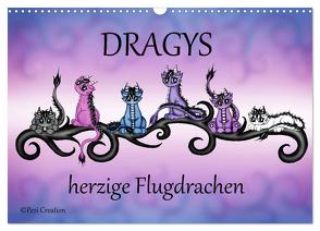 Dragys – herzige Flugdrachen (Wandkalender 2024 DIN A3 quer), CALVENDO Monatskalender von Creation / Petra Haberhauer,  Pezi