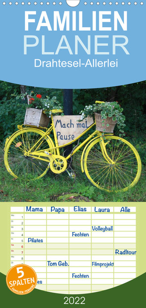 Familienplaner Drahtesel-Allerlei (Wandkalender 2022 , 21 cm x 45 cm, hoch) von Keller,  Angelika