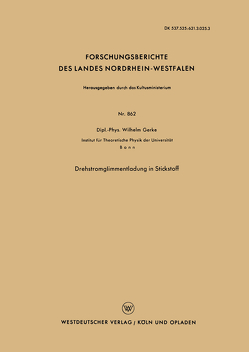 Drehstromglimmentladung in Stickstoff von Gerke,  Wilhelm
