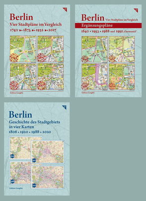 Dreier-Paket: Berlin, Vier Stadtpläne im Vergleich + 4 Ergänzungspläne + Berlin, Geschichte des Stadtgebiets von Gauglitz,  Gerd