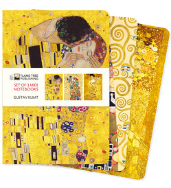 Dreier Set Mittelformat-Notizbücher: Gustav Klimt