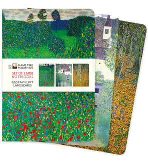 Dreier Set Mittelformat-Notizbücher: Gustav Klimt, Landschaften