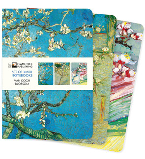 Dreier Set Mittelformat-Notizbücher: Vincent van Gogh, Blüten
