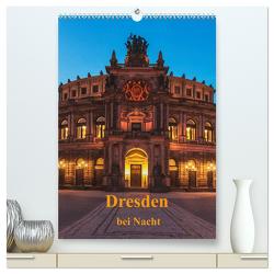 Dresden bei Nacht (hochwertiger Premium Wandkalender 2024 DIN A2 hoch), Kunstdruck in Hochglanz von Kirsch,  Gunter