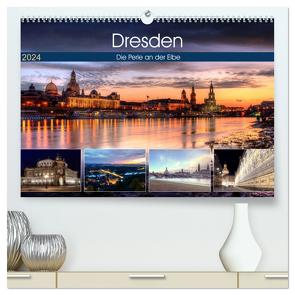 Dresden Die Perle an der Elbe (hochwertiger Premium Wandkalender 2024 DIN A2 quer), Kunstdruck in Hochglanz von Gierok,  Steffen