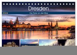 Dresden Die Perle an der Elbe (Tischkalender 2024 DIN A5 quer), CALVENDO Monatskalender von Gierok,  Steffen