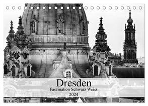 Dresden Faszination Schwarz Weiss (Tischkalender 2024 DIN A5 quer), CALVENDO Monatskalender von Meutzner,  Dirk