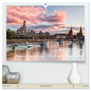 Dresden: Impressionen aus Stadt und Umgebung (hochwertiger Premium Wandkalender 2024 DIN A2 quer), Kunstdruck in Hochglanz von Aust,  Gerhard