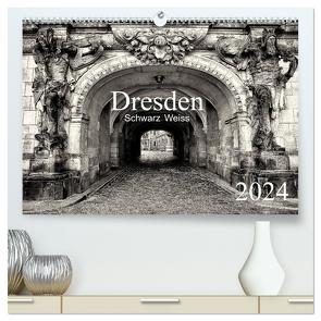 Dresden Schwarz Weiss 2024 (hochwertiger Premium Wandkalender 2024 DIN A2 quer), Kunstdruck in Hochglanz von Meutzner,  Dirk
