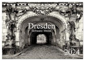 Dresden Schwarz Weiss 2024 (Tischkalender 2024 DIN A5 quer), CALVENDO Monatskalender von Meutzner,  Dirk