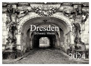 Dresden Schwarz Weiss 2024 (Wandkalender 2024 DIN A2 quer), CALVENDO Monatskalender von Meutzner,  Dirk