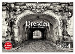 Dresden Schwarz-Weiß (Wandkalender 2024 DIN A2 quer), CALVENDO Monatskalender von Meutzner,  Dirk