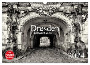 Dresden Schwarz-Weiß (Wandkalender 2024 DIN A3 quer), CALVENDO Monatskalender von Meutzner,  Dirk