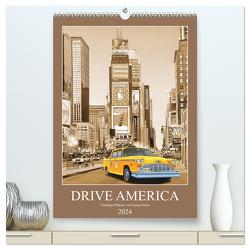 Drive America Plakate (hochwertiger Premium Wandkalender 2024 DIN A2 hoch), Kunstdruck in Hochglanz von Huber,  Georg