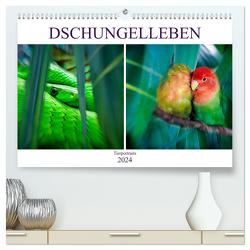 Dschungelleben – Tierportraits (hochwertiger Premium Wandkalender 2024 DIN A2 quer), Kunstdruck in Hochglanz von Brunner-Klaus,  Liselotte