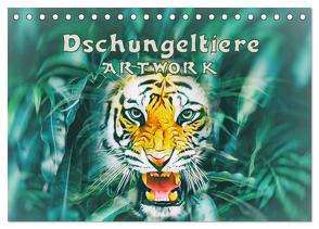 Dschungeltiere – ARTWORK (Tischkalender 2024 DIN A5 quer), CALVENDO Monatskalender von Brunner-Klaus,  Liselotte