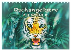 Dschungeltiere – ARTWORK (Wandkalender 2024 DIN A3 quer), CALVENDO Monatskalender von Brunner-Klaus,  Liselotte