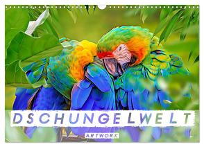 Dschungelwelt – Artwork (Wandkalender 2024 DIN A3 quer), CALVENDO Monatskalender von Brunner-Klaus,  Liselotte