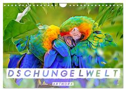 Dschungelwelt – Artwork (Wandkalender 2024 DIN A4 quer), CALVENDO Monatskalender von Brunner-Klaus,  Liselotte