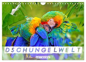 Dschungelwelt – Artwork (Wandkalender 2024 DIN A4 quer), CALVENDO Monatskalender von Brunner-Klaus,  Liselotte