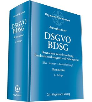 DSGVO/ BDSG von Eßer,  Dr. Martin, Kramer,  Dr. Philipp, von Lewinski,  Dr. Kai