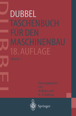 DUBBEL – Taschenbuch für den Maschinenbau von Beitz,  Wolfgang, Dubbel,  H., Küttner,  Karl-Heinz