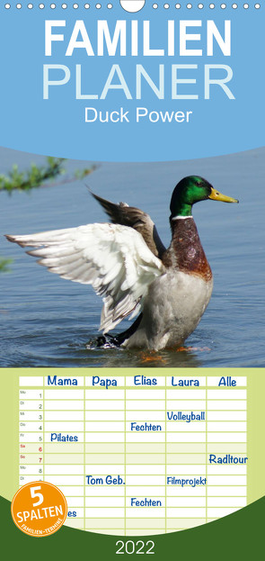 Duck Power – Familienplaner hoch (Wandkalender 2022 , 21 cm x 45 cm, hoch) von kattobello