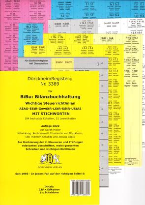 DürckheimRegister® BiBu-BILANZBUCHHALTUNG für SteuerRichtlinien mit Stichworten von Boeck,  Jessica, Dürckheim,  Constantin, Glaubitz,  Thorsten, Möller,  Sarah